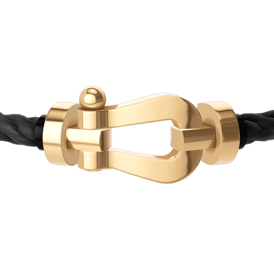 Force 10 Large Yellow Gold Cable Bracelet Buckle image number 1